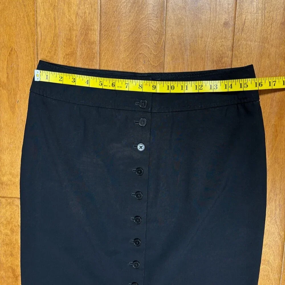 Lauren Ralph Lauren Womens Linen Pencil Skirt Size‎ 8 Button Minimalist Career